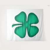 Lucky 4 Leaf Irish Clover wit wandtapijt Wandkleed (Voorkant (horizontaal))