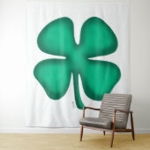 Lucky 4 Leaf Irish Clover wit wandtapijt Wandkleed (In situ)
