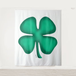 Lucky 4 Leaf Irish Clover wit wandtapijt Wandkleed