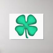 Lucky 4 Leaf Irish Clover witte canvas print (Voorkant)