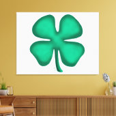 Lucky 4 Leaf Irish Clover witte canvas print (Insitu (Woonkamer))