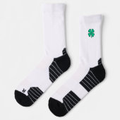 Lucky 4 Leaf Irish Clover witte performance sokken (Links)