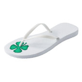 Lucky 4 Leaf Irish Clover witte teenslippers (Schuin)