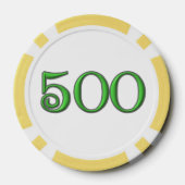 Lucky 4 Leaf Irish Clover yl 500 streep poker chip (Achterkant)