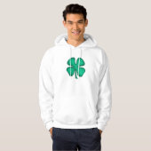 Lucky 4 Leaf Irish Cover white hooded sweatshirt (Voorkant volledig)