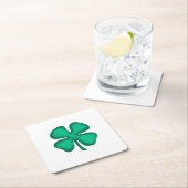 Lucky 4 Leaf Irish Cover White paper onderzetters (Insitu)