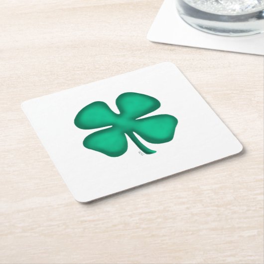 Lucky 4 Leaf Irish Cover White paper onderzetters (Schuin)