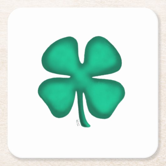 Lucky 4 Leaf Irish Cover White paper onderzetters (Voorkant)
