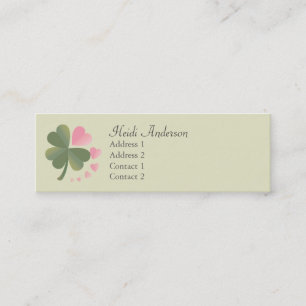 Lucky 4 Leaf Love Clover Skinny Card Mini Visitekaartje