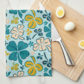 Lucky 4 Leaves Shamrocks Clover St. Patrick's Day Theedoek (Quarter Fold)