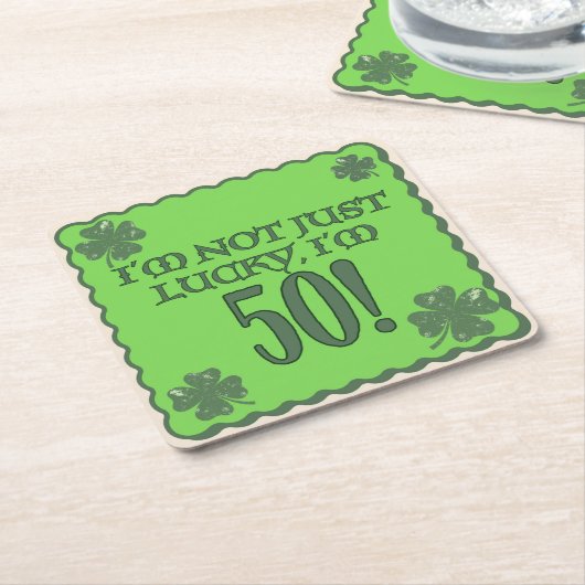 Lucky 50th Birthday Onderzetter (Schuin)