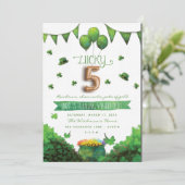 Lucky 5 Patrick's Day Birthday Party Kaart (Staand voorkant)