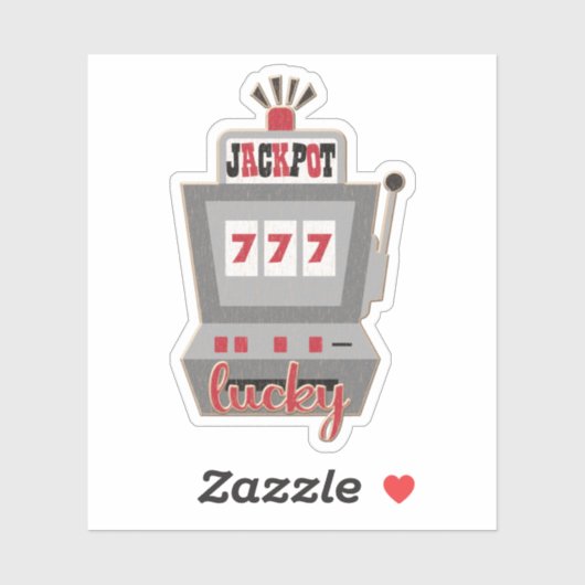 Lucky 777 Slot Machine Contour Sticker (Vel)
