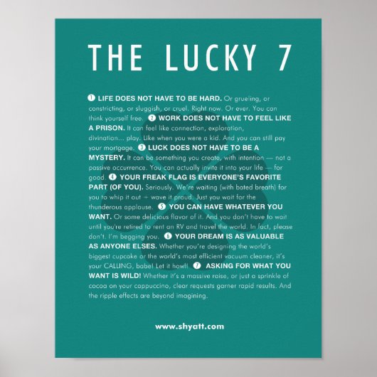 Lucky 7 Manifesto - 11x14 poster (Voorkant)