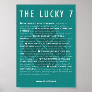 Lucky 7 Manifesto - 5x7 poster