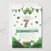 Lucky 7 Patrick's Day verjaardagsfeestje uitnodigi Kaart (Voorkant)