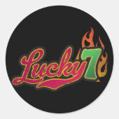 Lucky 7 - Succes Ronde Sticker (Voorkant)