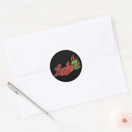 Lucky 7 - Succes Ronde Sticker (Envelop)