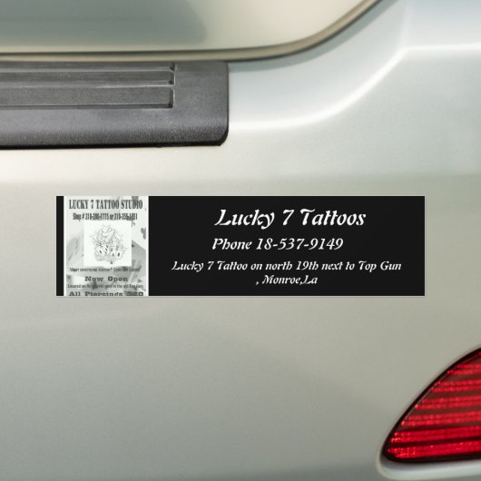 Lucky 7 Tattoos bumper sticker (Op auto)