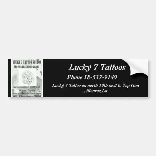 Lucky 7 Tattoos bumper sticker (Voorkant)