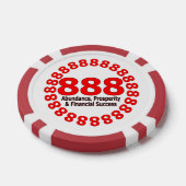 Lucky 888 Angel Number - Welvaart & Rijkdom Poker Chips (Enkel)