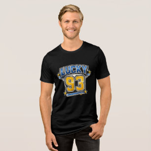 Lucky 93 Retro Sport Nummer T-shirt Vintage Luc