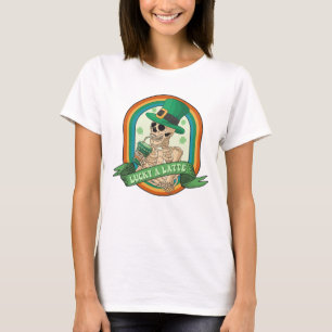 Lucky A Latte - Skelet, Koffie en Klavers T-shirt