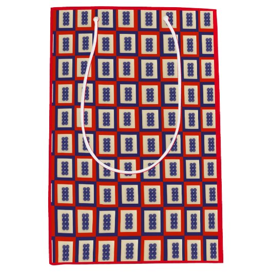 Lucky acht Mahjong Tegel. Medium Cadeauzakje (Voorkant)