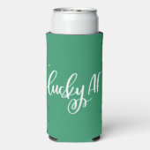 Lucky AF | Leuke St Patricks Day Ierse Quote Seltzer Blikjeskoeler (Seltzer Achterkant)