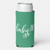 Lucky AF | Leuke St Patricks Day Ierse Quote Seltzer Blikjeskoeler (Seltzer Voorkant)