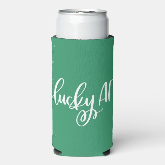 Lucky AF | Leuke St Patricks Day Ierse Quote Seltzer Blikjeskoeler (Seltzer Voorkant)