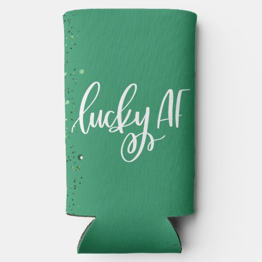 Lucky AF | Leuke St Patricks Day Ierse Quote Seltzer Blikjeskoeler (Achterkant)