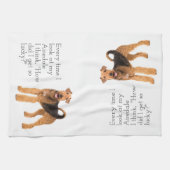 Lucky Airedale Theedoek (Horizontaal)