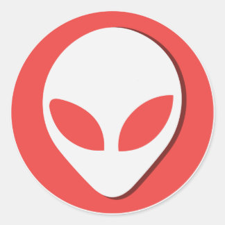 Lucky Alien (rood) Ronde Sticker