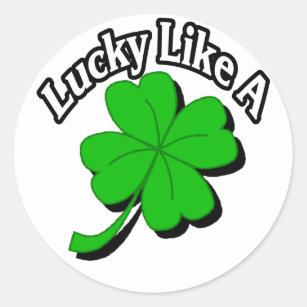 Lucky als een vier lederen klaver St. Patrick's Da Ronde Sticker