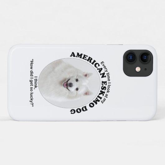 Lucky American Eskimo Dog Case-Mate iPhone Case (Achterkant (horizontaal))