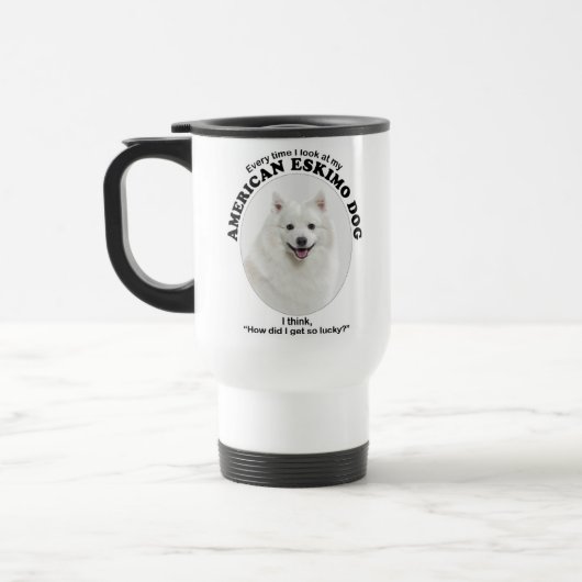 Lucky American Eskimo Dog Reisbeker (Links)