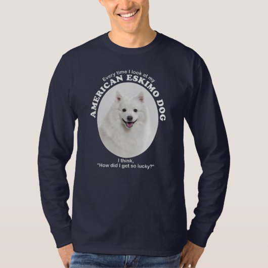 Lucky American Eskimo Dog T-shirt (Voorkant)