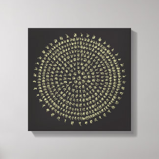 Lucky Ancient Sanskriet Mantra Canvas Afdruk