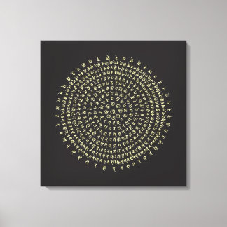 Lucky Ancient Sanskriet Mantra Canvas Afdruk