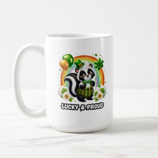 Lucky and Proud Shamrock Skunk Koffiemok (Links)