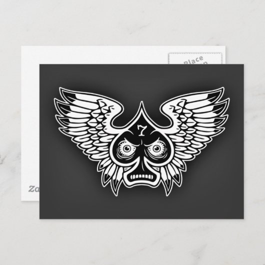 Lucky Angry Winged Spade #7 Briefkaart (Voorkant / Achterkant)