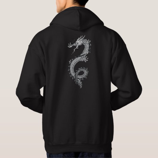 Lucky Asian Dragon Tattoo Style Hoodie (Achterkant)