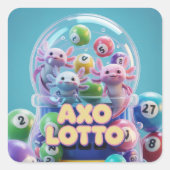 Lucky Axolotl Vierkante Sticker (Voorkant)
