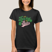 Lucky Babe Lucky C Groovy Shamrock Irish St Patric T-shirt (Voorkant)