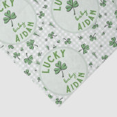 Lucky Baby Green en White Gingham St Patricks Day Tissuepapier (Detail)