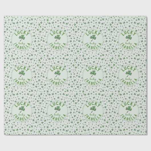 Lucky Baby Green en White St Patricks Day Cadeaupapier (Vlak)