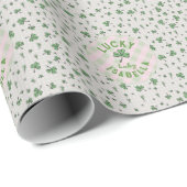 Lucky Baby Pink en Green St Paddys Cadeaupapier (Rol Hoek)