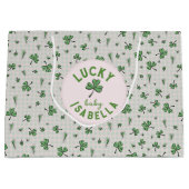 Lucky Baby Pink en Green St Paddys Groot Cadeauzakje (Voorkant)