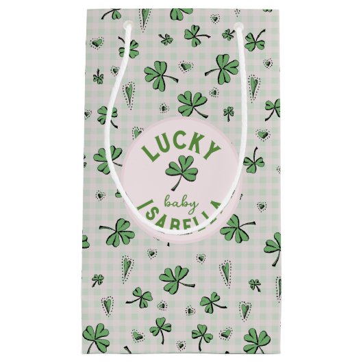 Lucky Baby Pink en Green St Paddys Klein Cadeauzakje (Voorkant)